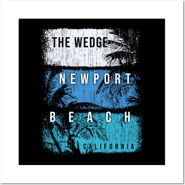 The Wedge Newport Beach California Brush Strokes and Palms Wall Art by PacPrintwear8